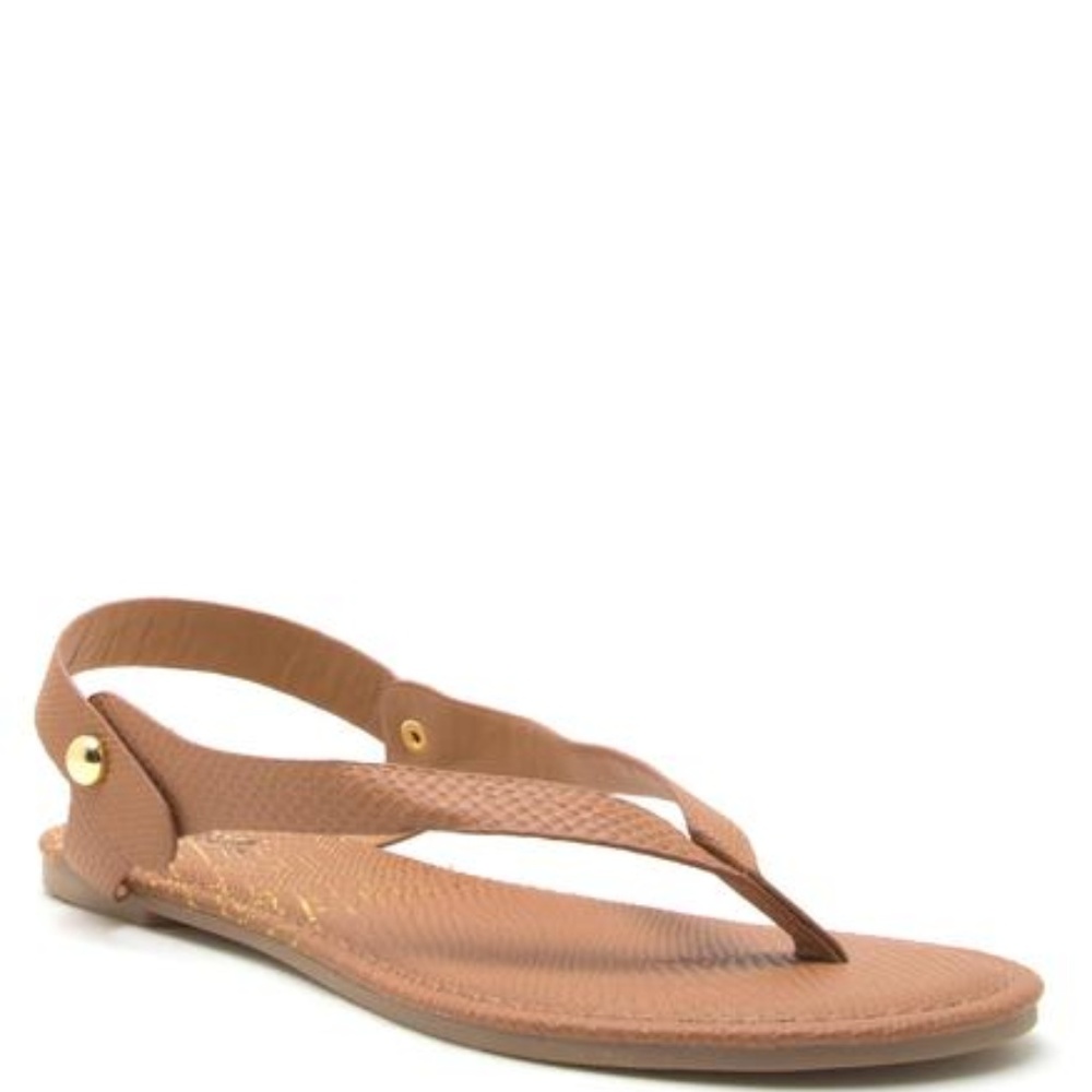 Womens Tan Slingback Flip Flop Sandal